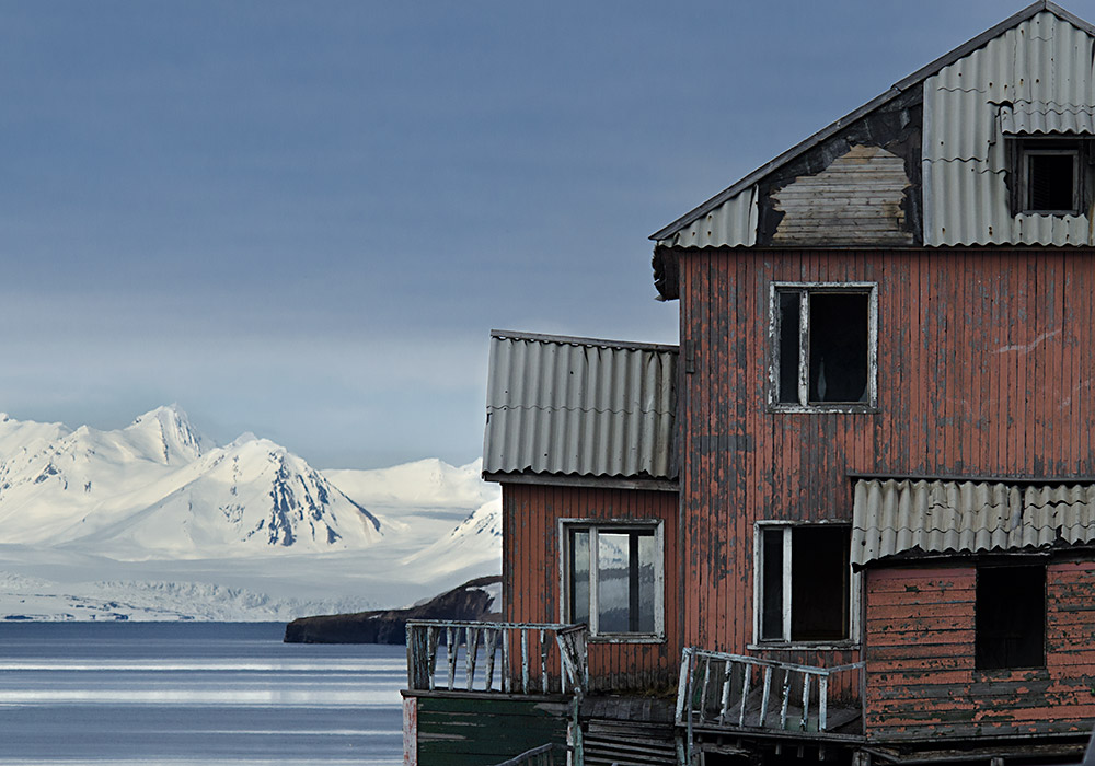 Barentsburg havn på Spitsbergen