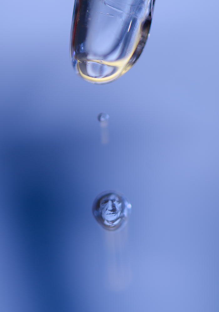 The composer Richard Wagner - seen through a drop of water